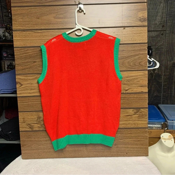 Merry Christmas sweater vest size XL reindeer with bells super festive - Picture 2 of 5